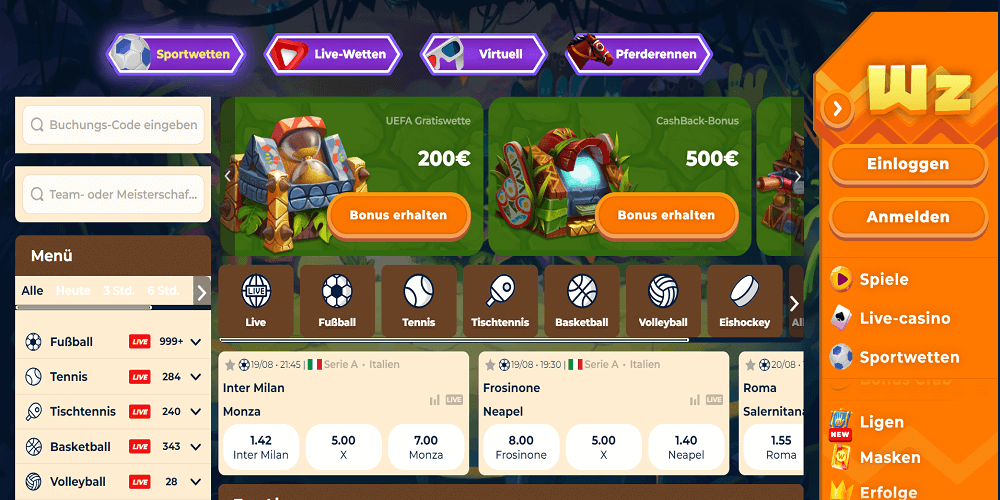 Wazamba Casino Sportwetten